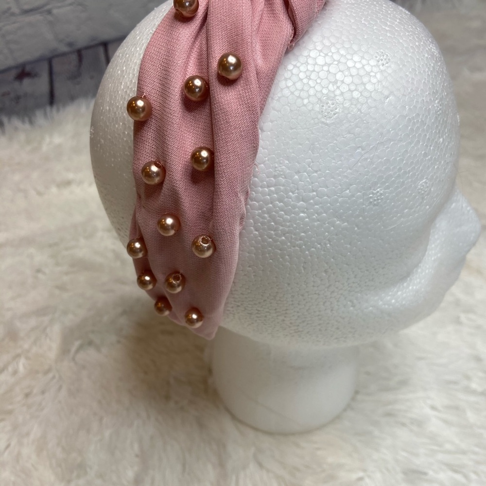 HANDMADE Blush Embellished Twist Knot Headband - Picture 8 of 10